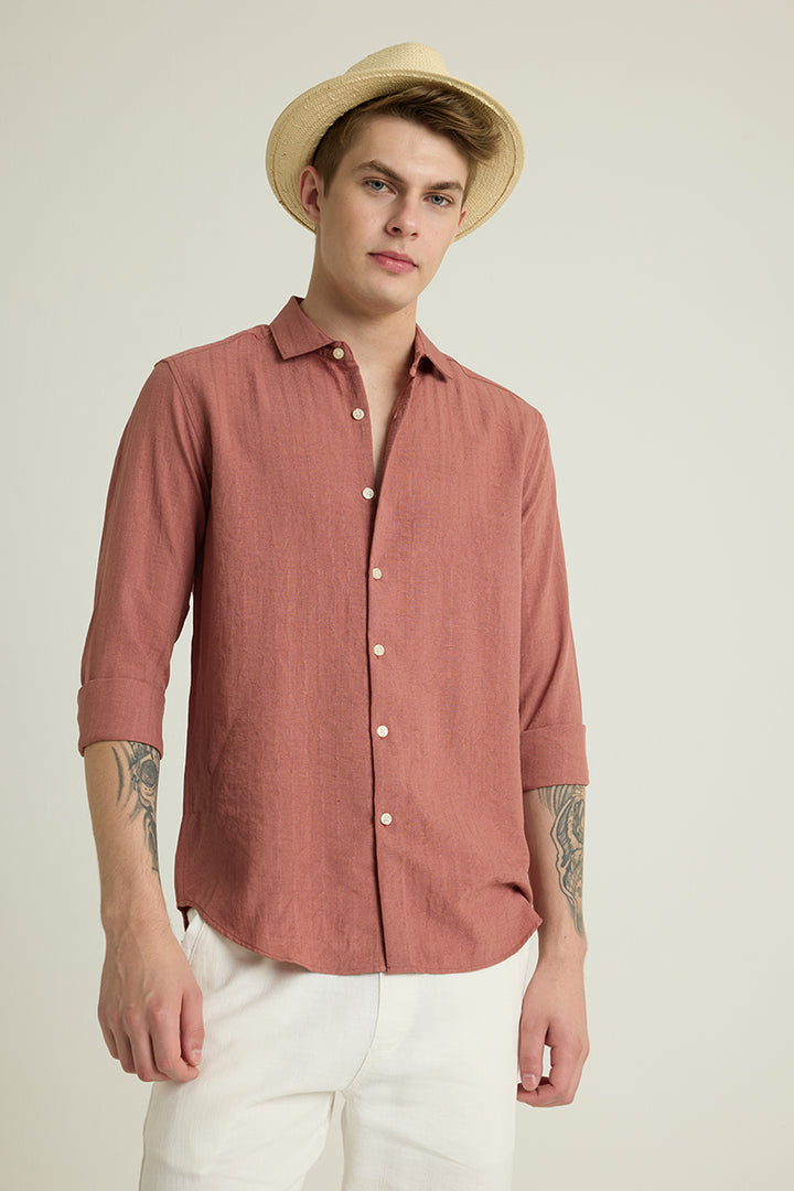 Mauve Self Stripe Shirt