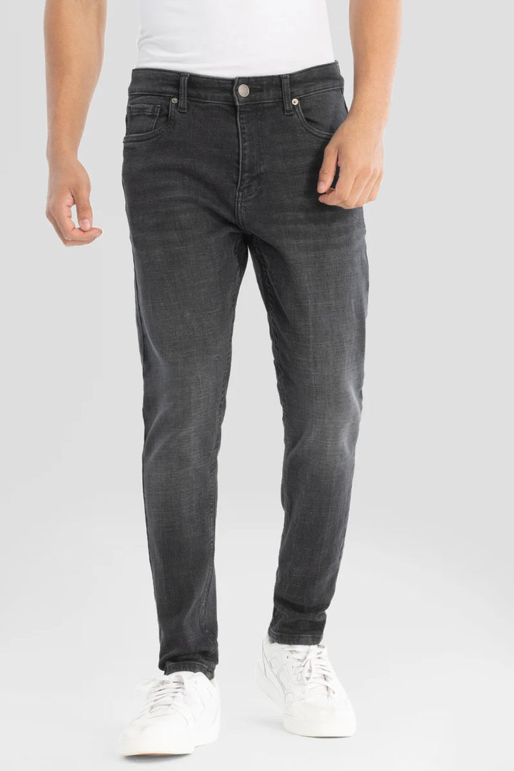 Charcoal Grey Plain Skinny Fit Jeans