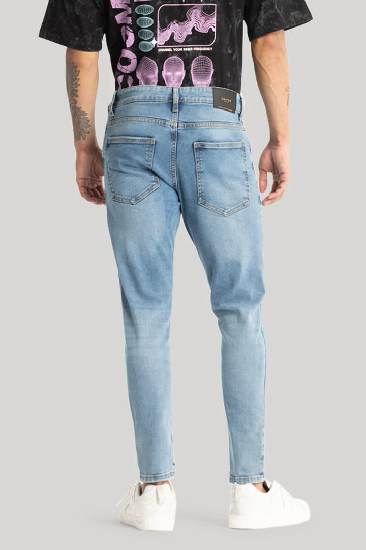 Light Blue Plain Skinny Fit Jeans