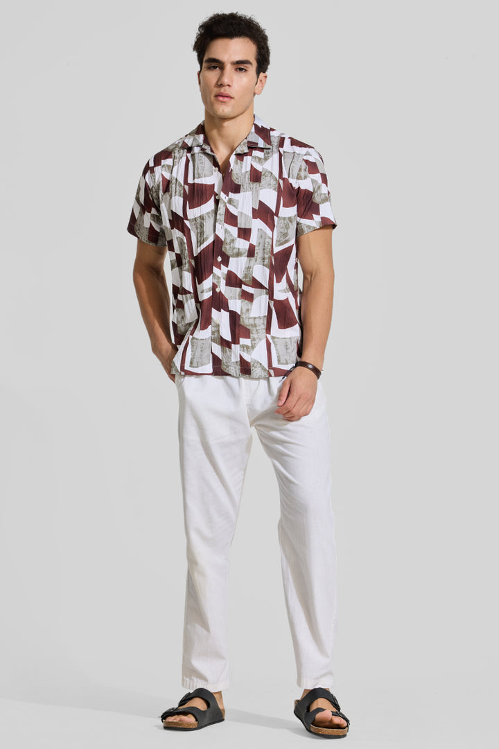 Mauve Cuban Abstract Shirt