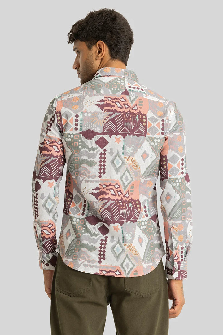 Frontier White Geometric Shirt