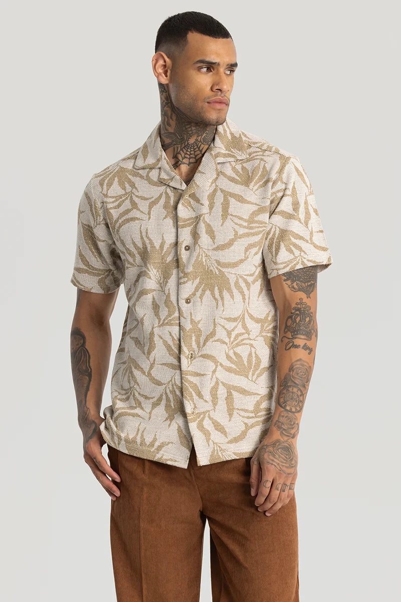 Cream Cuban Box Fit shirt