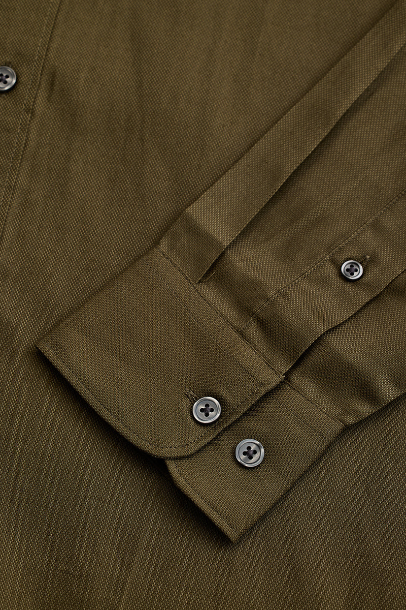 Olive Solid Twill Shirt