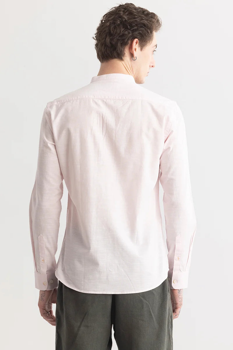 Mandarique Pink Linen Blend Shirt