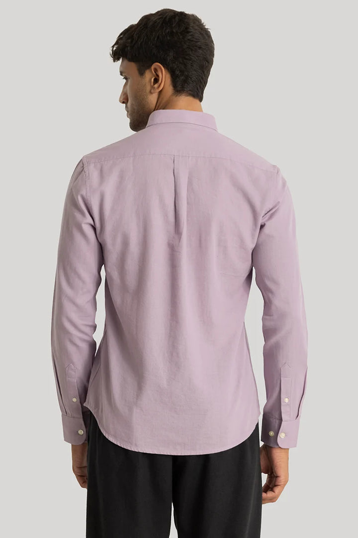 Henri Lavender Plain Linen Blend Shirt