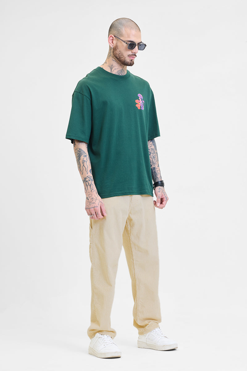 Cream Corduroy Relaxed Fit Cargo Pants