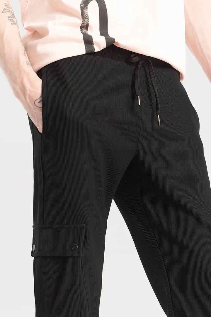 Pockethrive Black Corduroy Cargo Pant