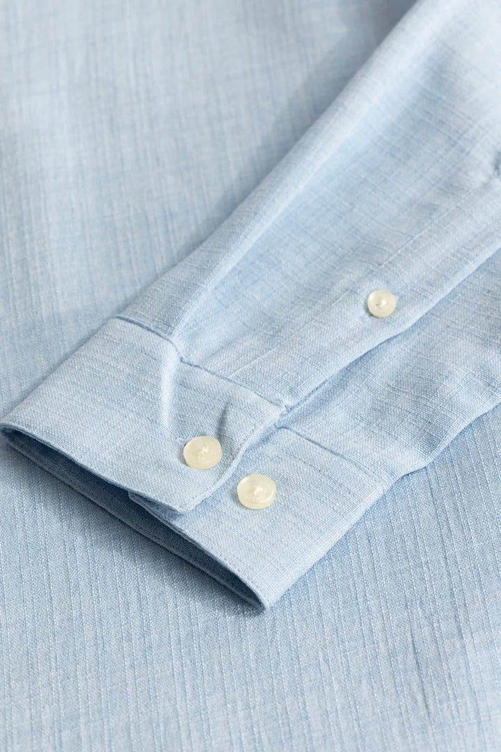 Light Blue Mandarin Linen Shirt