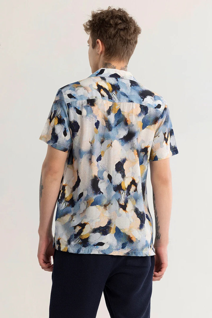 Nebulara Blue Abstract Shirt