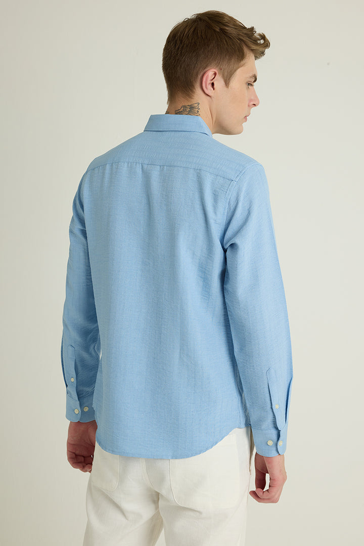 Blue Self Stripe Shirt