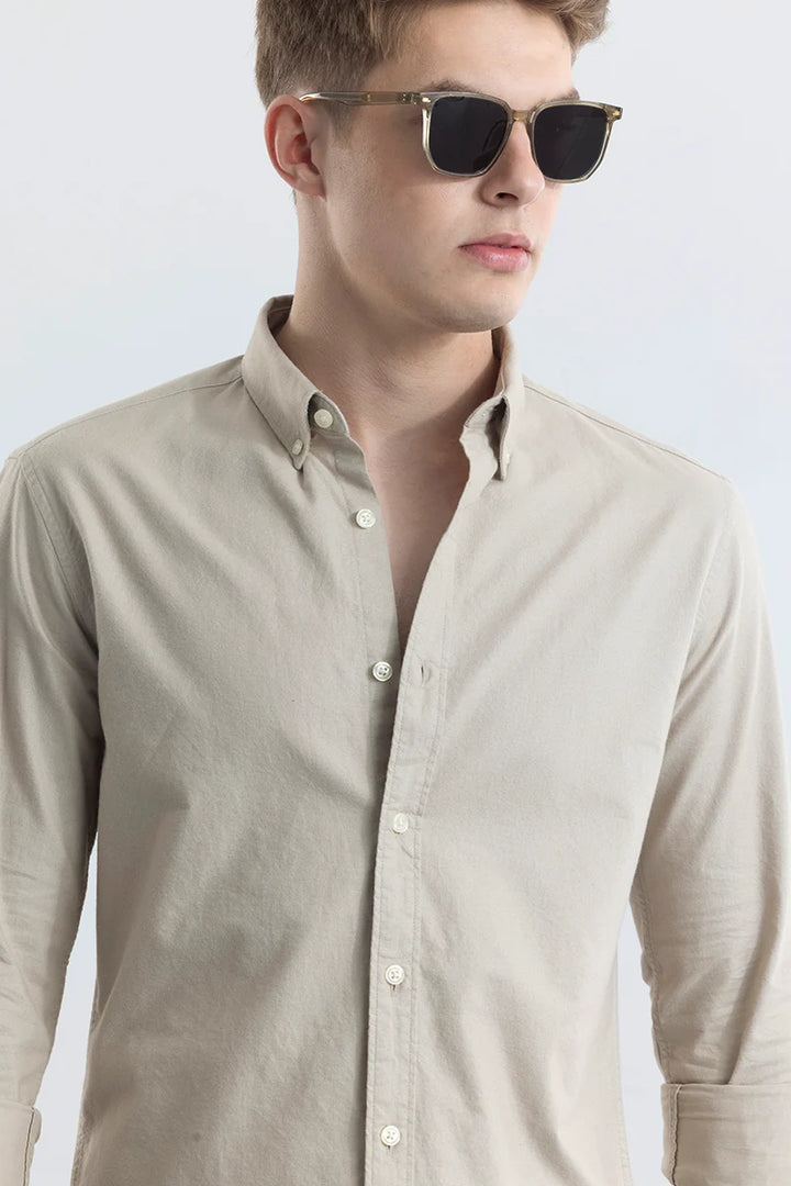 ClassicContour Plain Beige Shirt