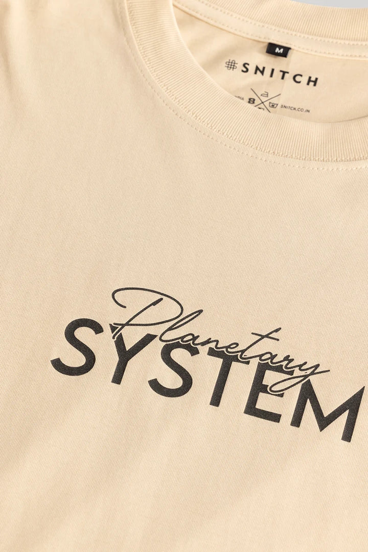 Planetary Cream Oversized Fit T-Shirt