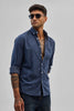 Blue Slim Fit Corduroy Shirt