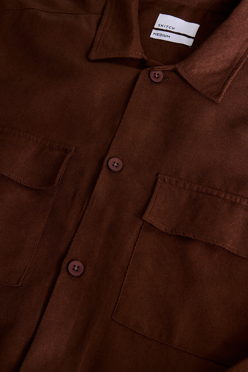 Brown Double Pocket Overshirt