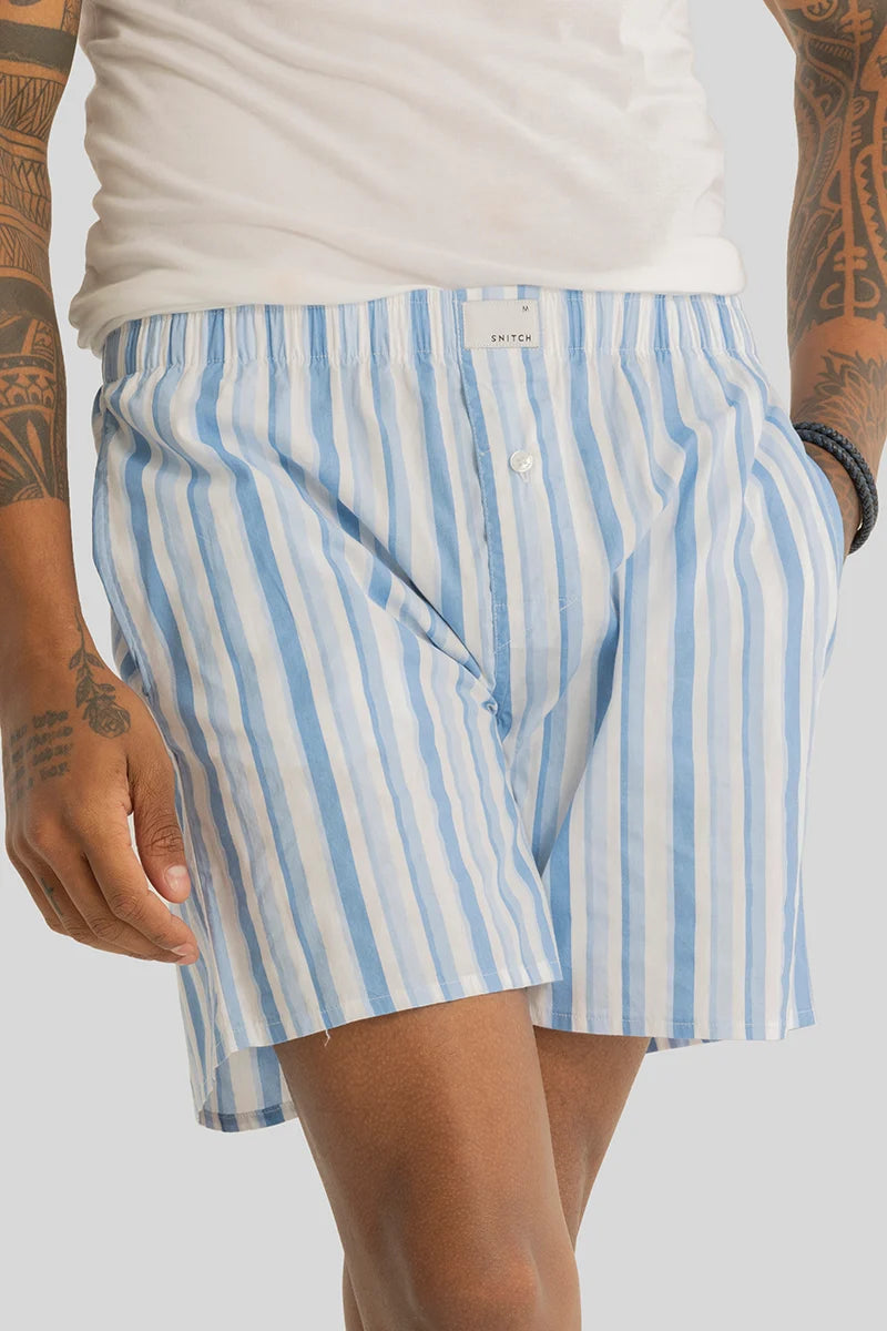 Bernadette Light Blue Stripes Boxers