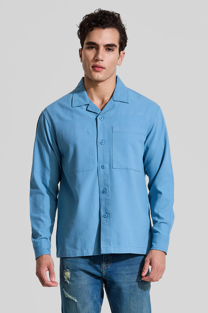 Blue Relaxed Fit Overshirt