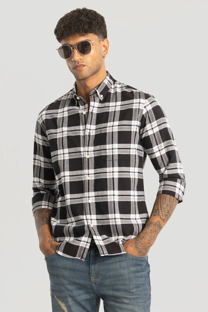 Black Checks Oxford Shirt