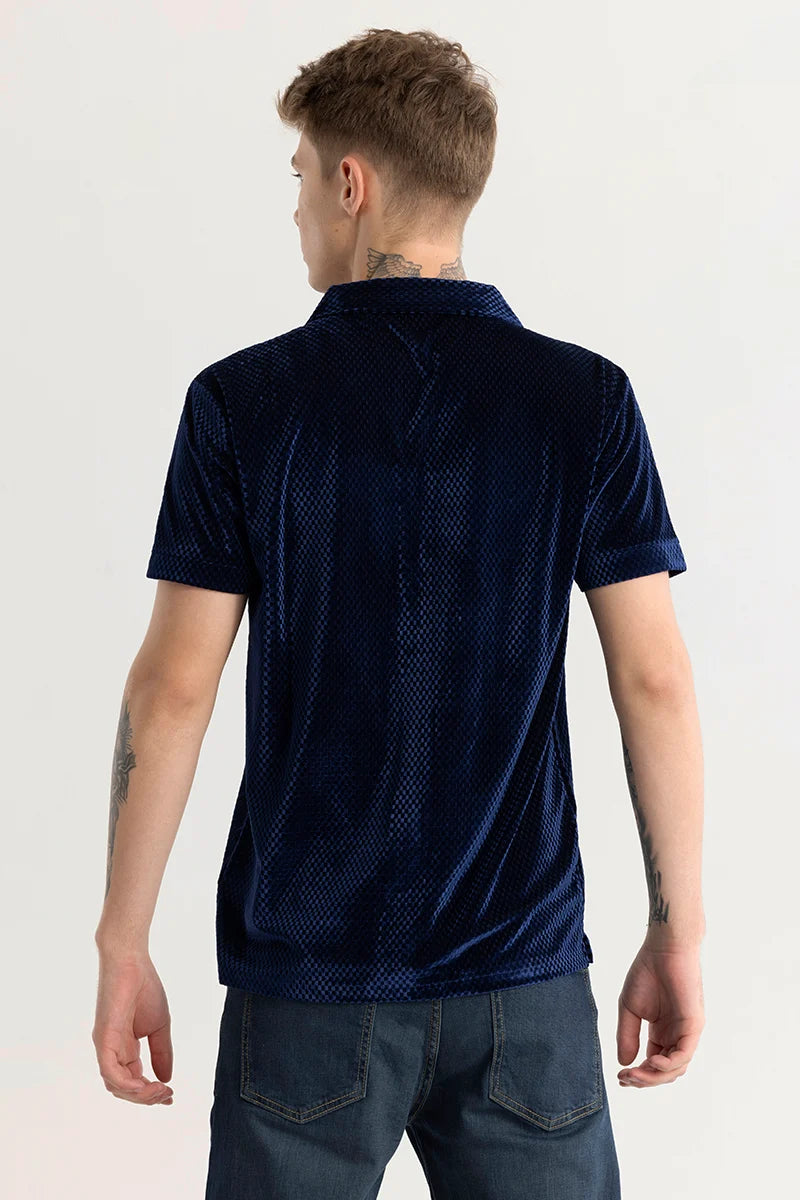 Tove Velvet Textured Navy Shirt