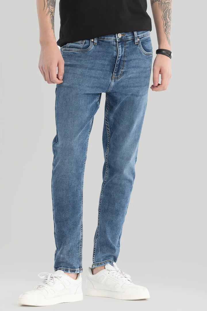 Blue Plain Skinny Fit Jeans