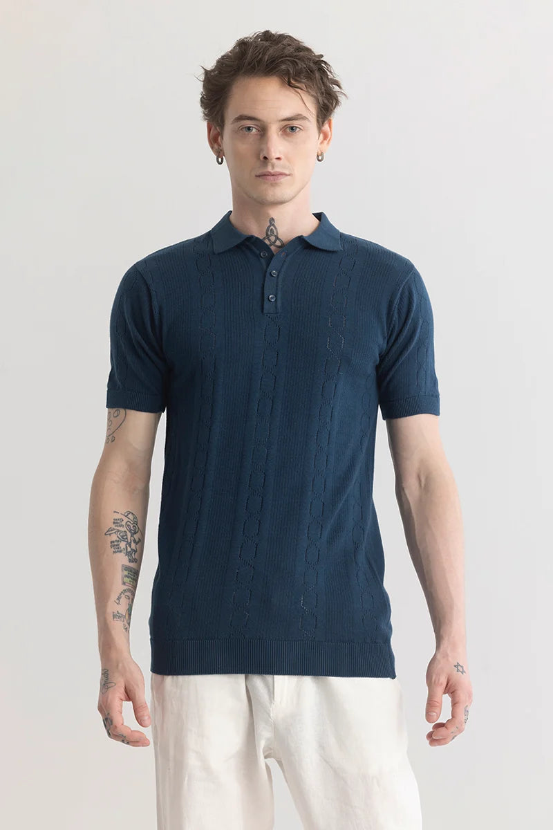 StitchSensei Navy Polo T-Shirt