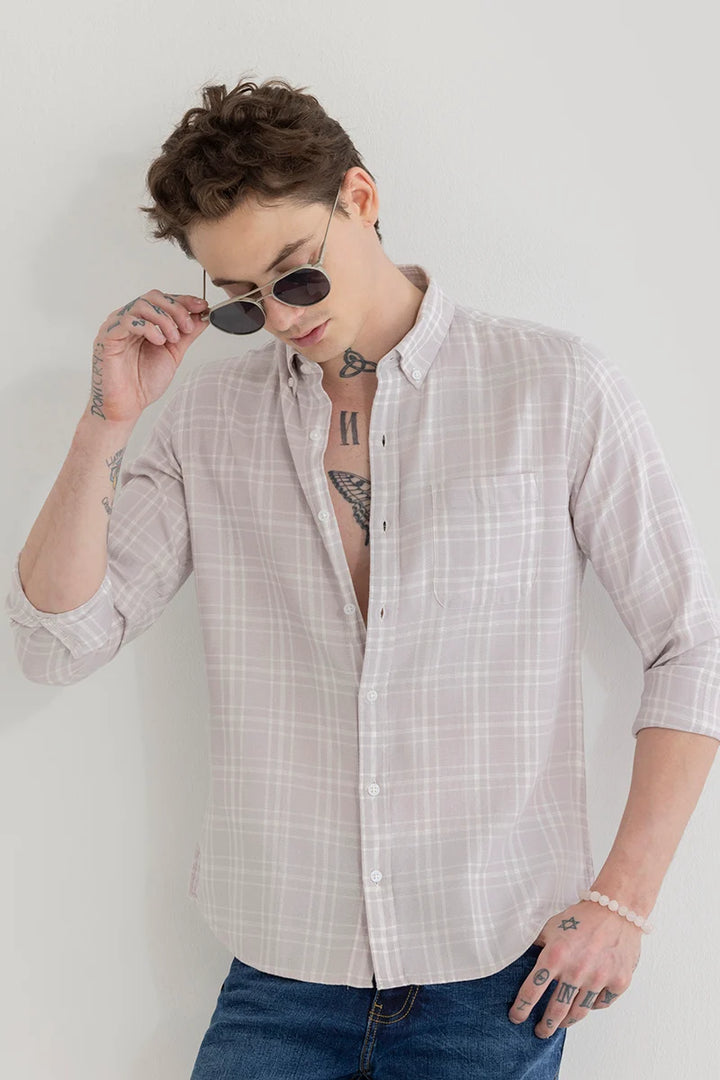 Einar Light Grey Checks Shirt