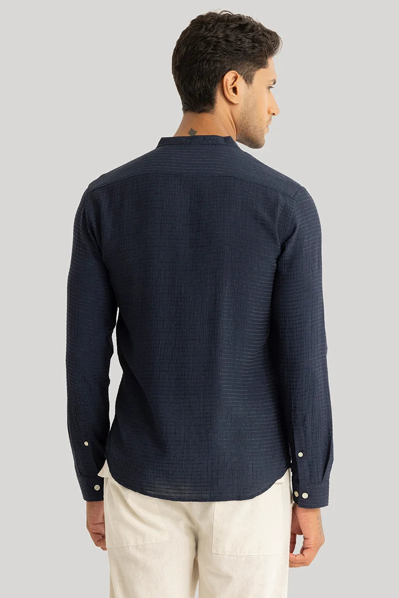 Benedetta Navy Textured Shirts