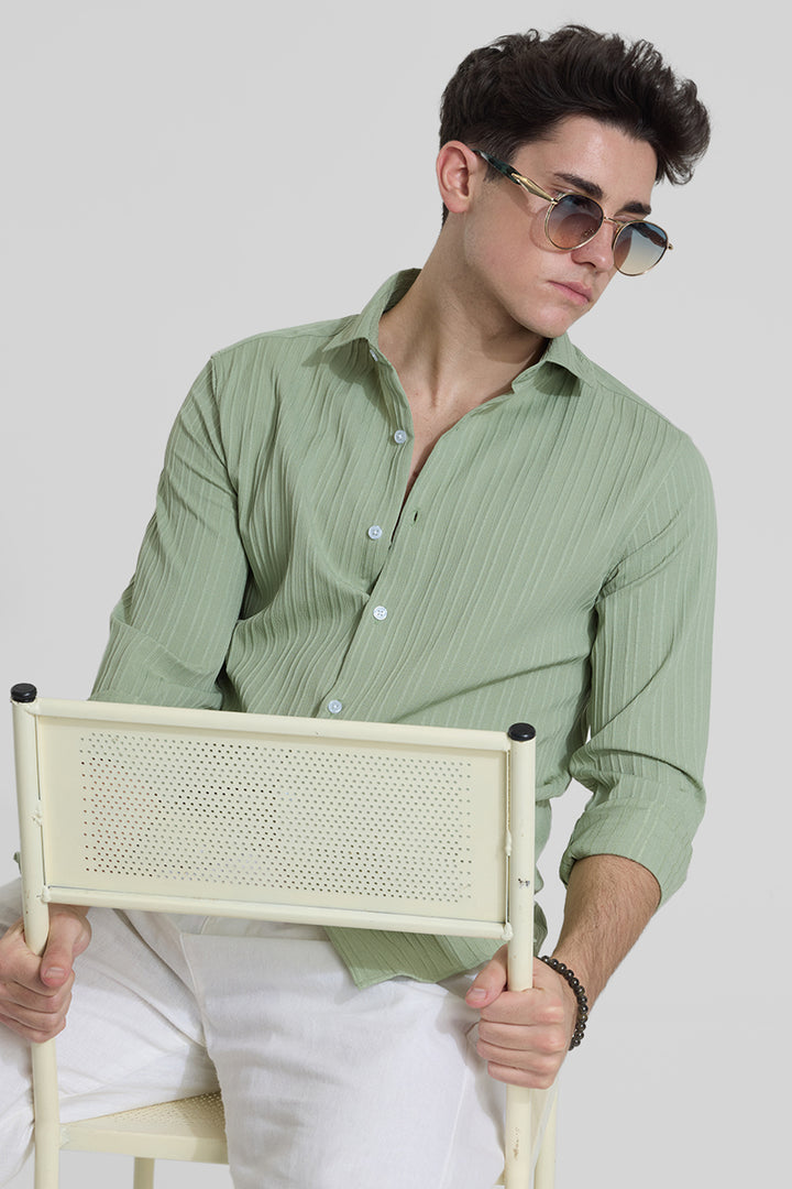 Sage Stripes Slim Fit Shirt