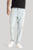 Sky Blue Distressed Baggy Fit Jeans