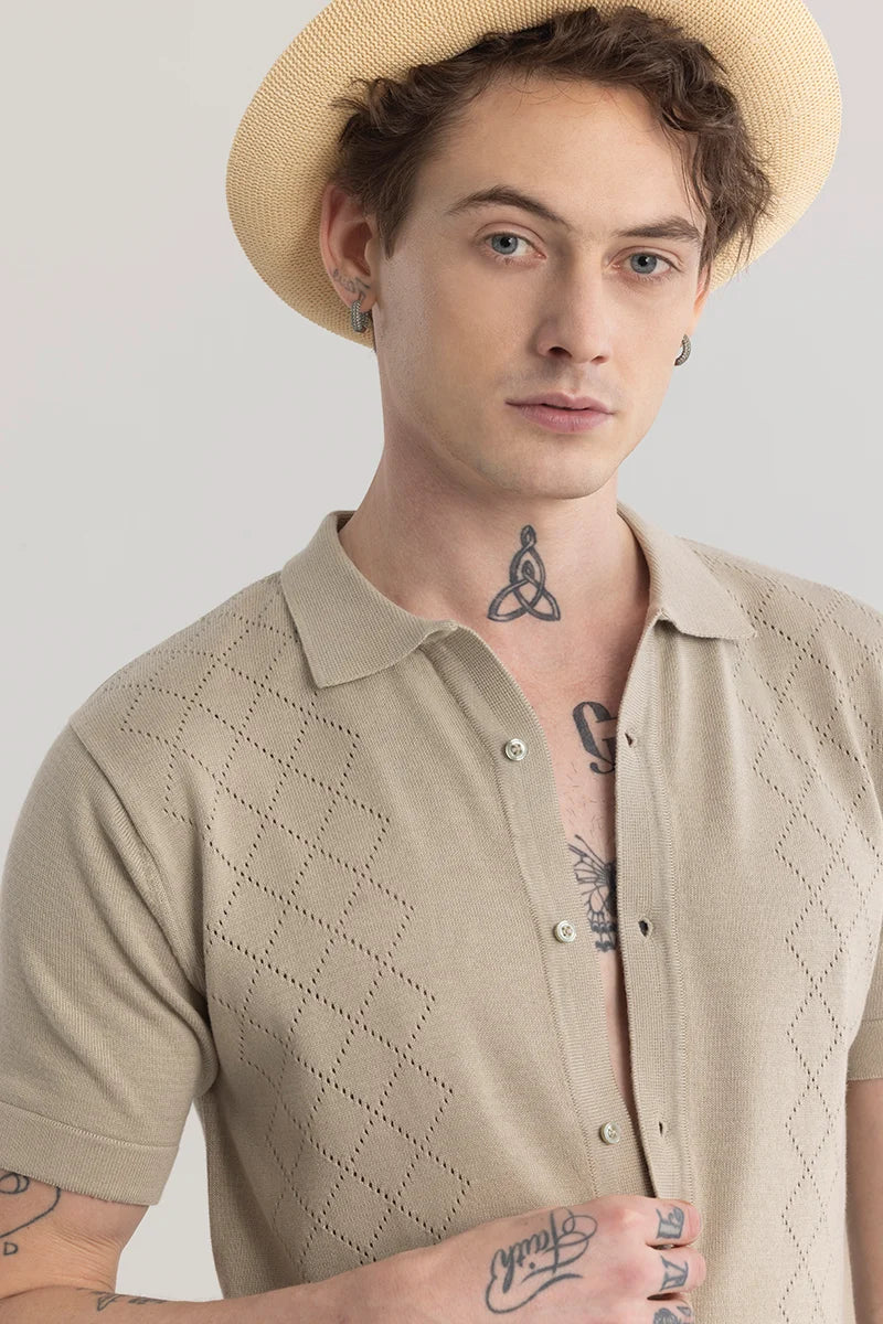 Stitcharo Beige Knitted Shirt