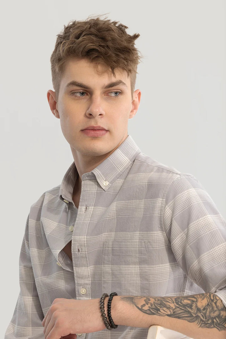 Grey Checks Oxford Shirt