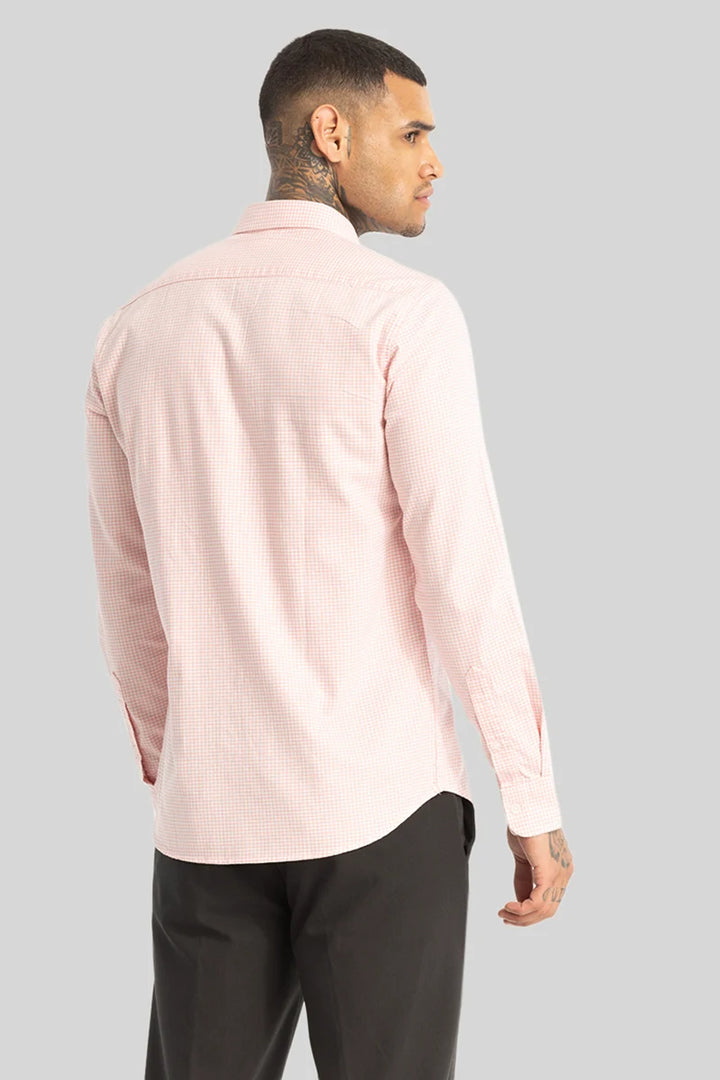 Peach Oxford Checks shirt