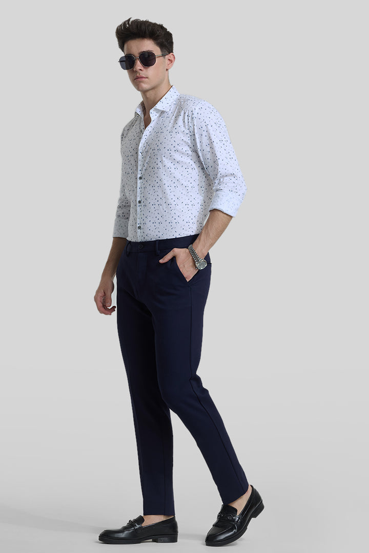 Navy Slim Fit Trousers