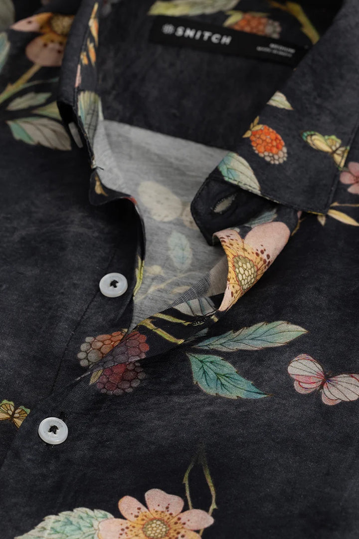 Axel Black Floral Shirts