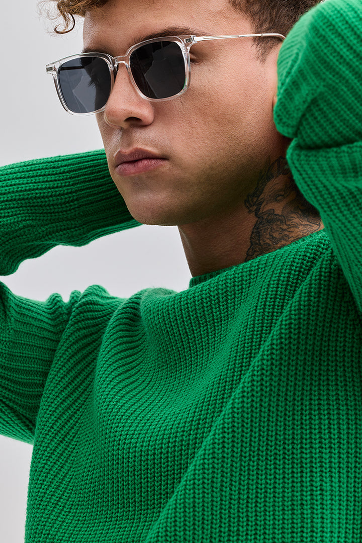 Green Fisherman Knit Sweater