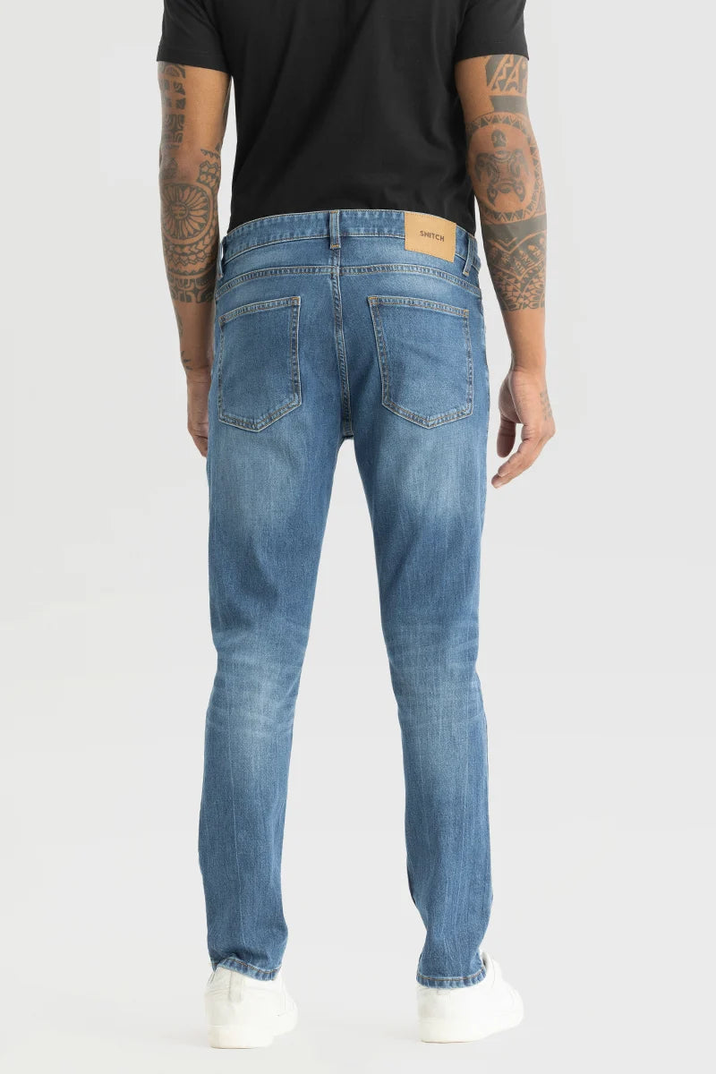 Slick Blue Plain Slim Fit Jeans