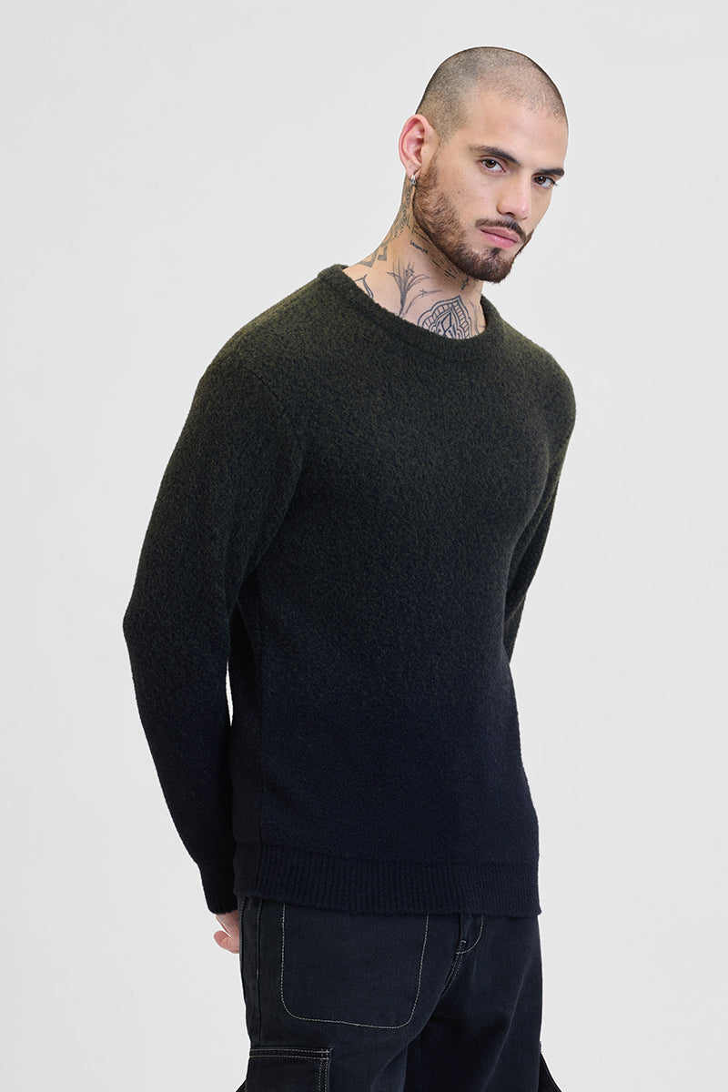 Olive Ombre Light Weight Sweater