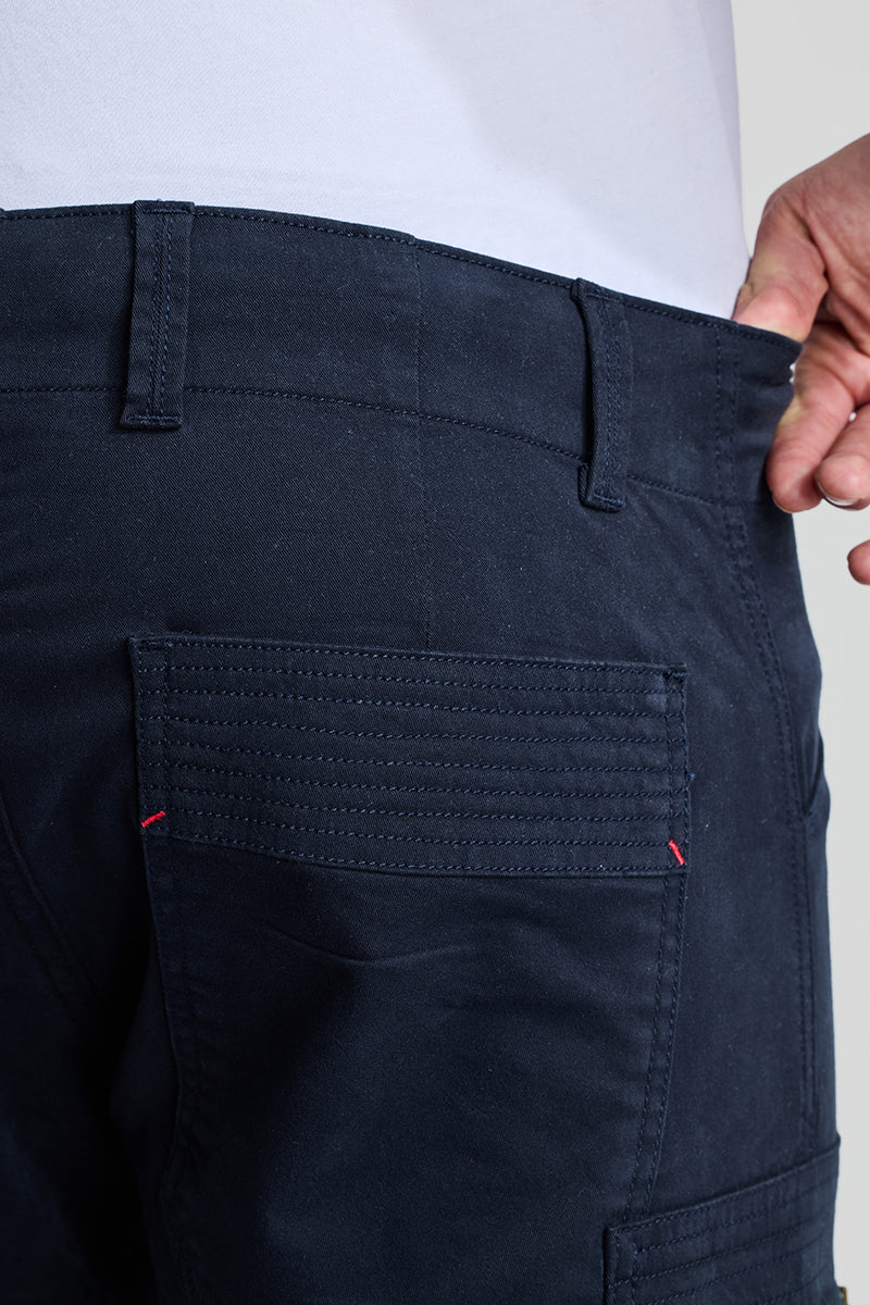 Navy Slim Fit Cargo Pants