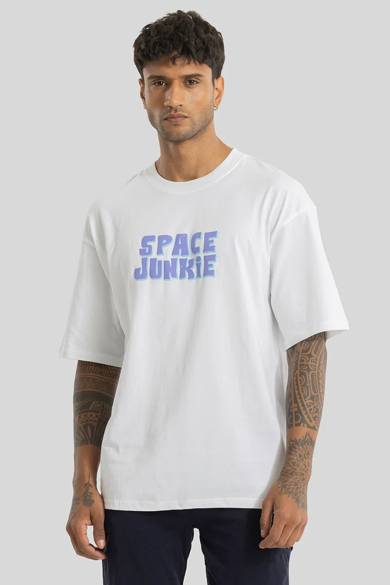 Space Junkie White Oversized T-Shirt