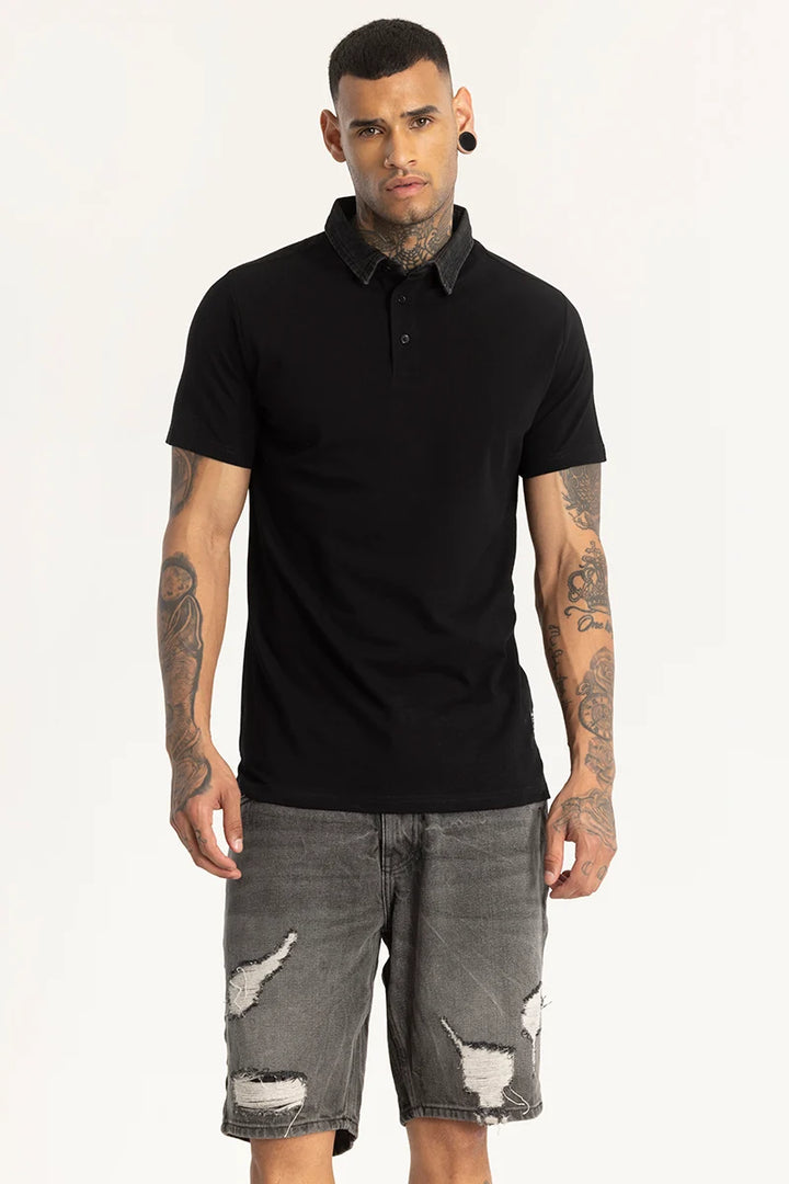 Black Slim Fit Polo T-Shirt