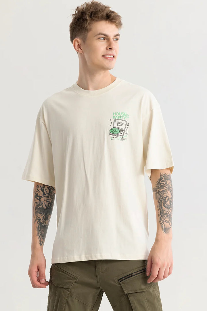 Dario White Oversize Graphic T-Shirt