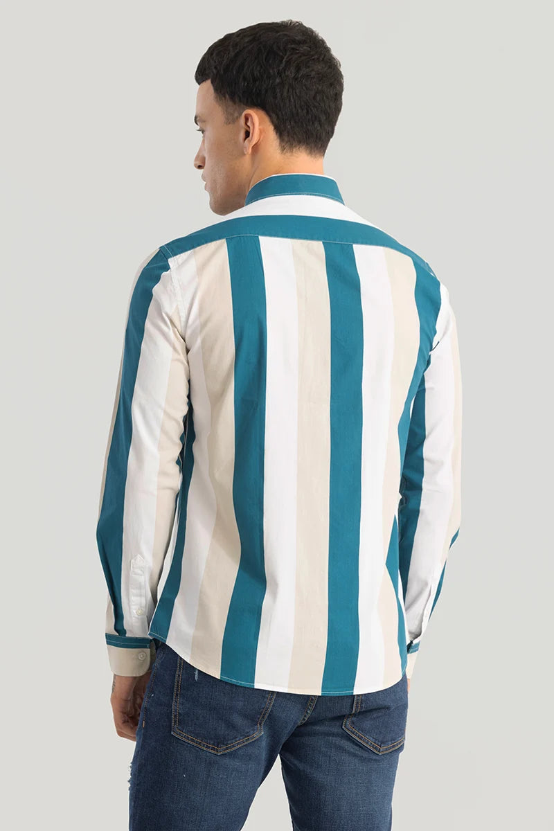 Clemence Teal Stripes Shirts