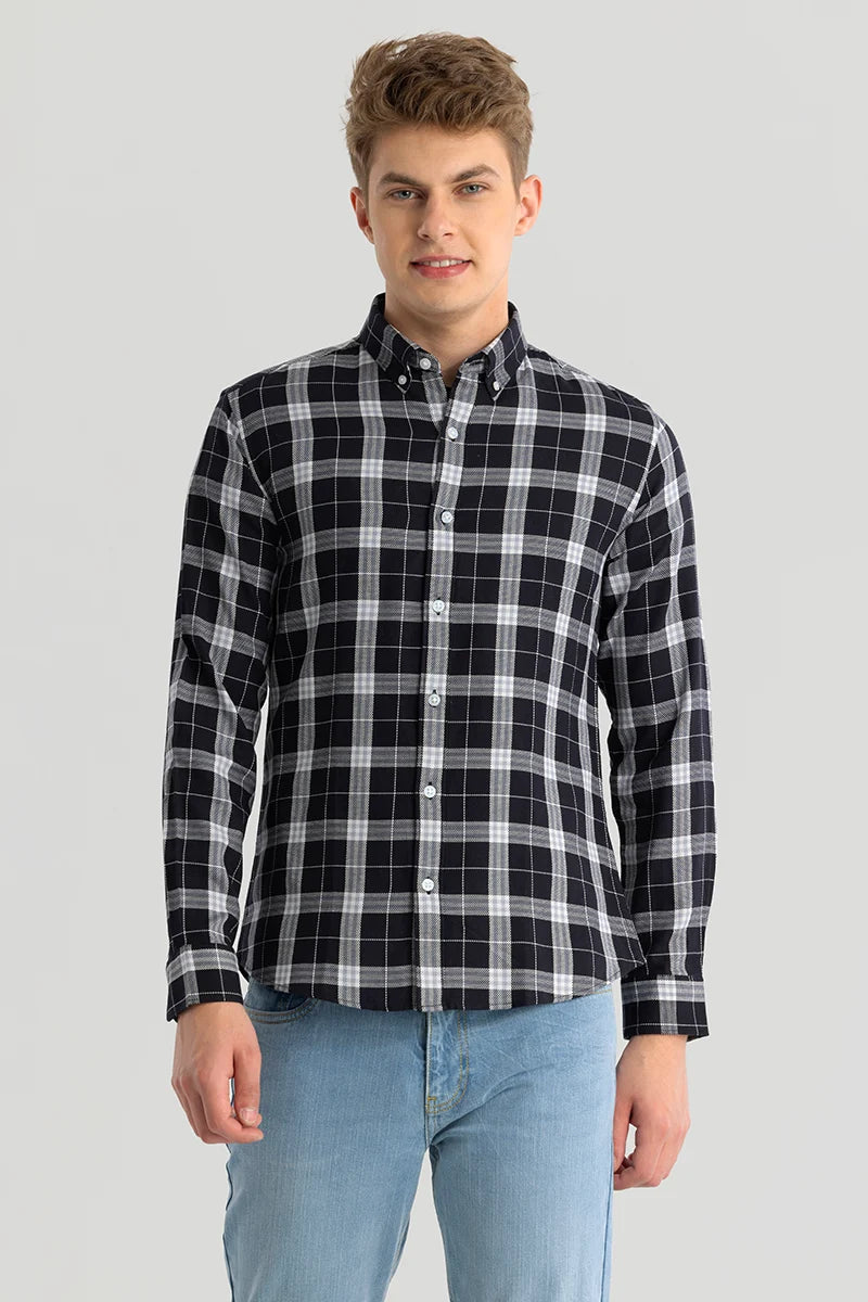 Fleur Black Checks Shirts