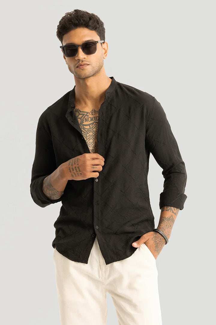 Giovanni Black Embroidered Shirt