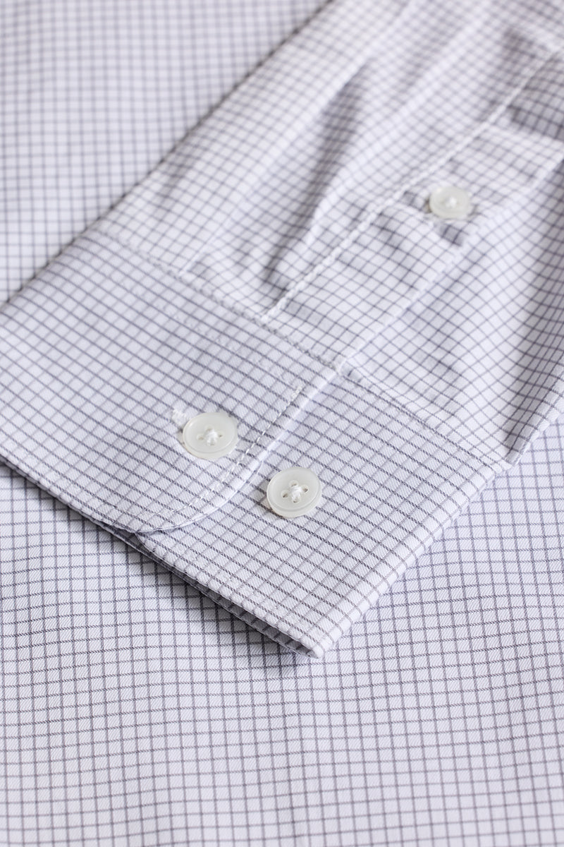 Light Grey Checks Giza Cotton Shirt