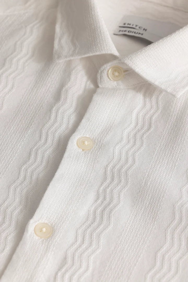 Texturique White Textured Shirt