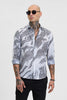 Grey Abstract Slim Fit Shirt