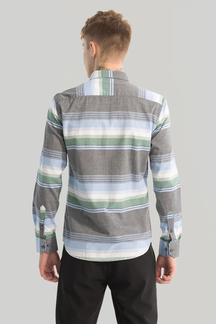 Grey Stripes Slim Fit Shirt