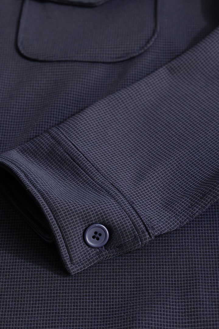 Navy Grid Checks Overshirt