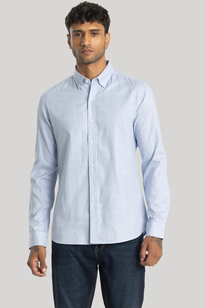 Giuliano Light Blue Checks Shirt