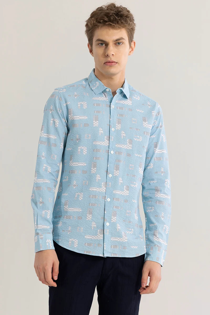 Mintstellar Blue Textured Shirt